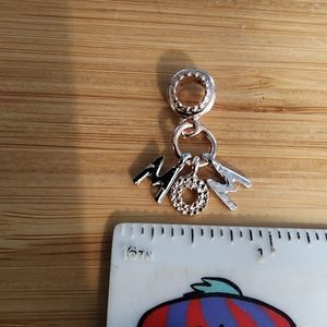 New "Mom" Dangle Charm for Bracelet. Rose Gold Plated